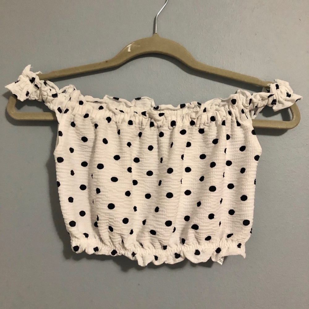 Topshop Off-the-Shoulder Crop Top